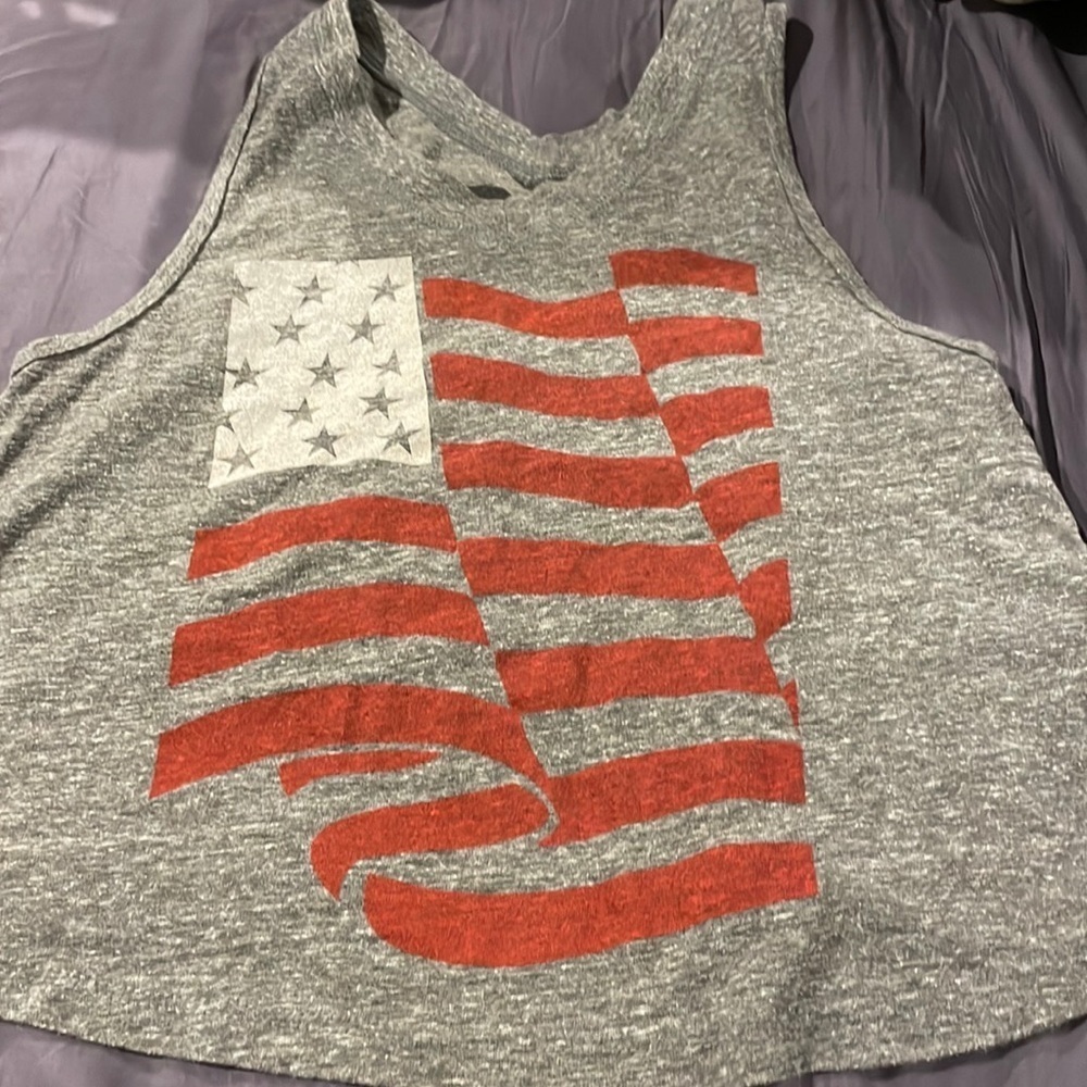 Rebel Yell red and white 🇺🇸 tank top size M crop top